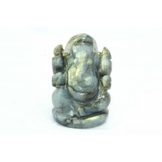 Handcrafted Natural labradorite Stone God Ganesha Idol Decorative Figure